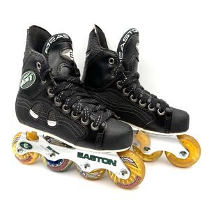 Easton Flow F2 Youth Roller Hockey Skates Size 13D Black Air Vent System EUC